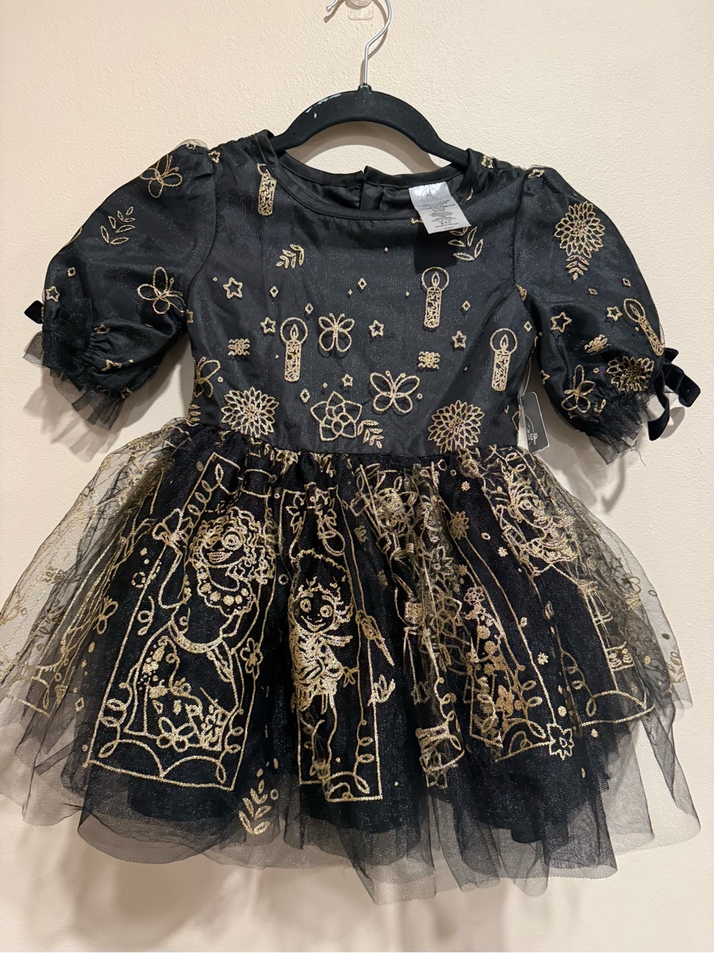 🧨Disney Encanto Elegant Black and Gold Sparkle Tulle elegant Costume Dress